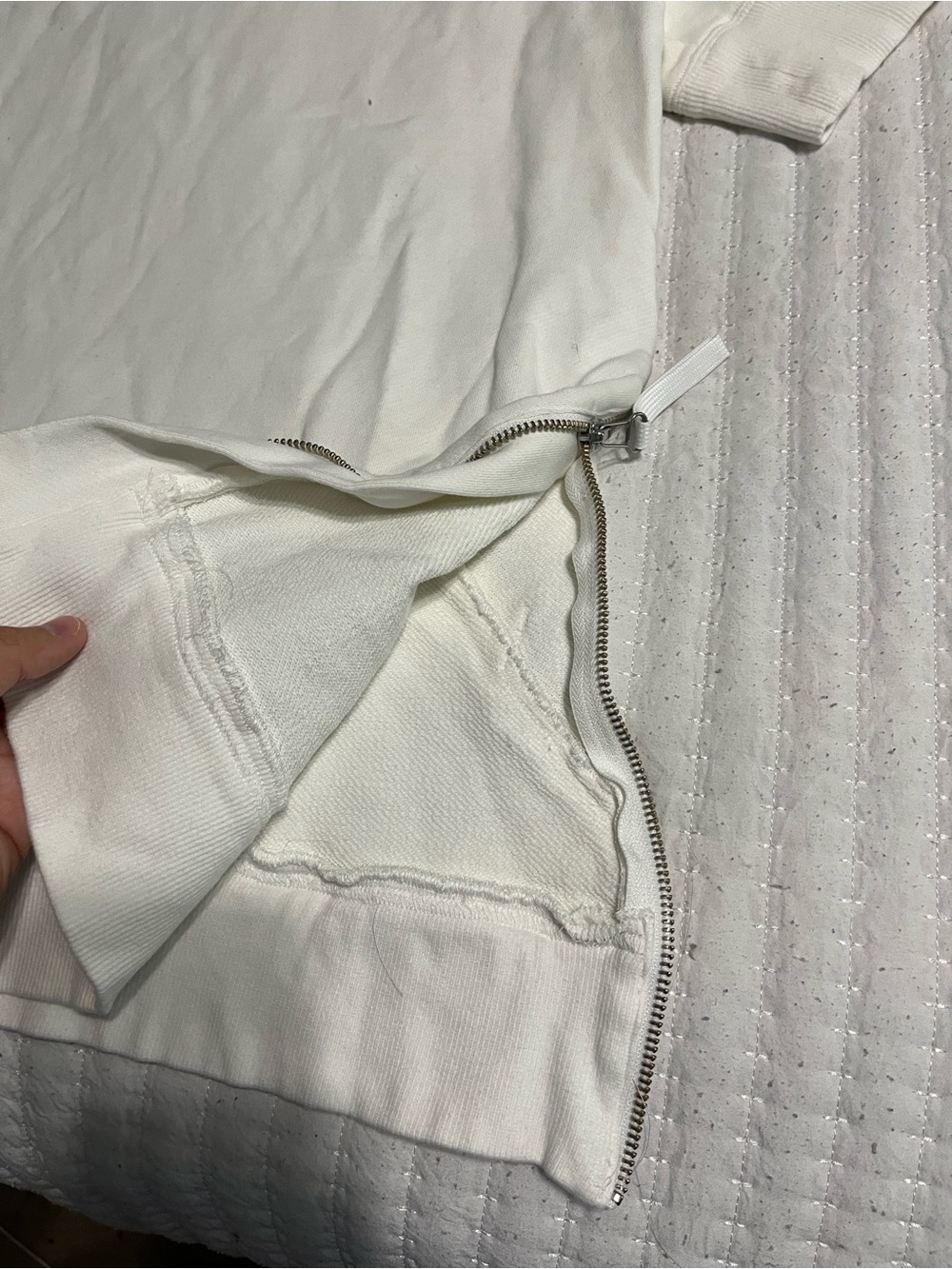 Helmut Lang Off-White Short Sleeve Hoodie - Picture 4 of 5